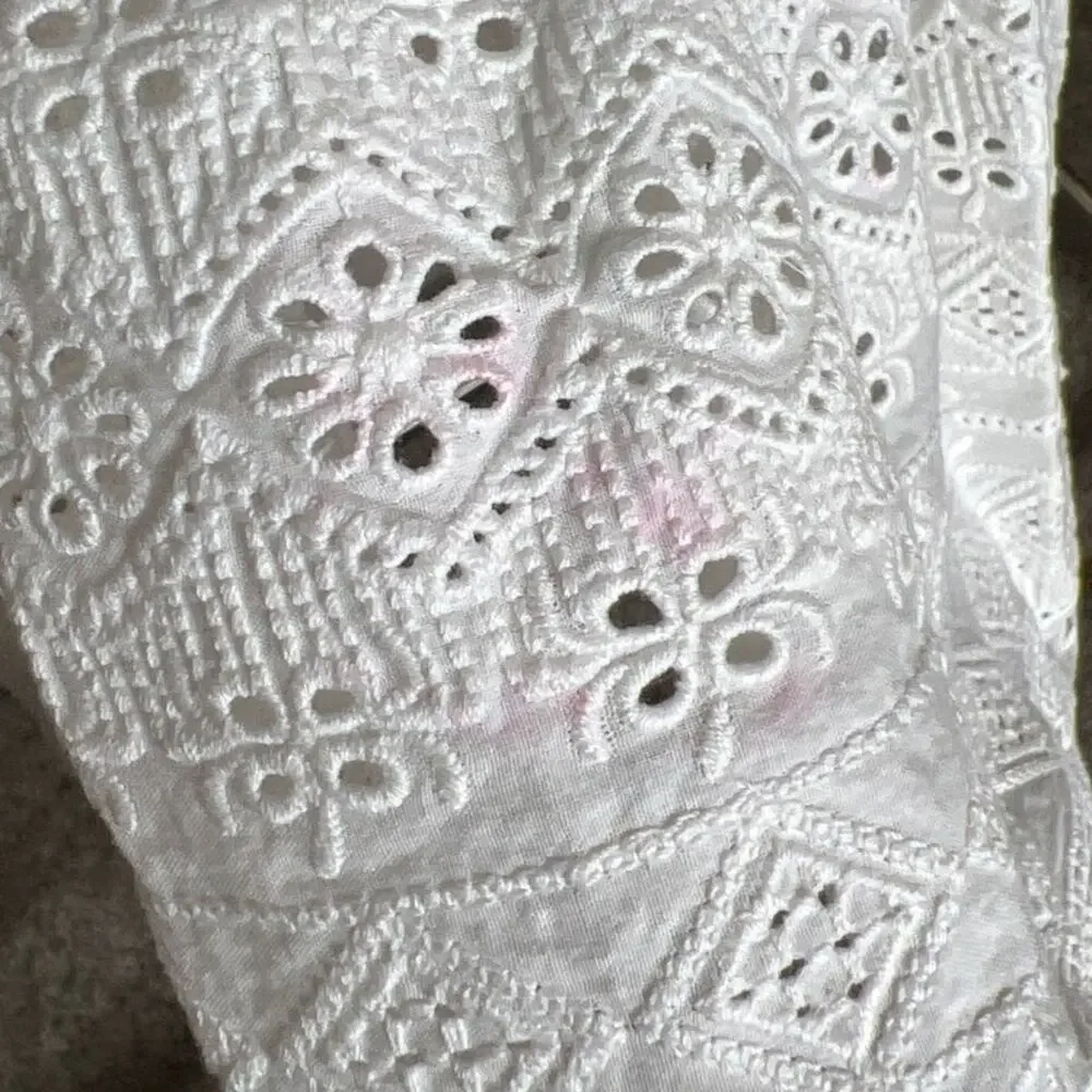 Ralph Lauren Size 7 Girls EYELET Buttoned Cotton Dress